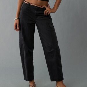 American Eagle Outfitters Black Barrel Pants